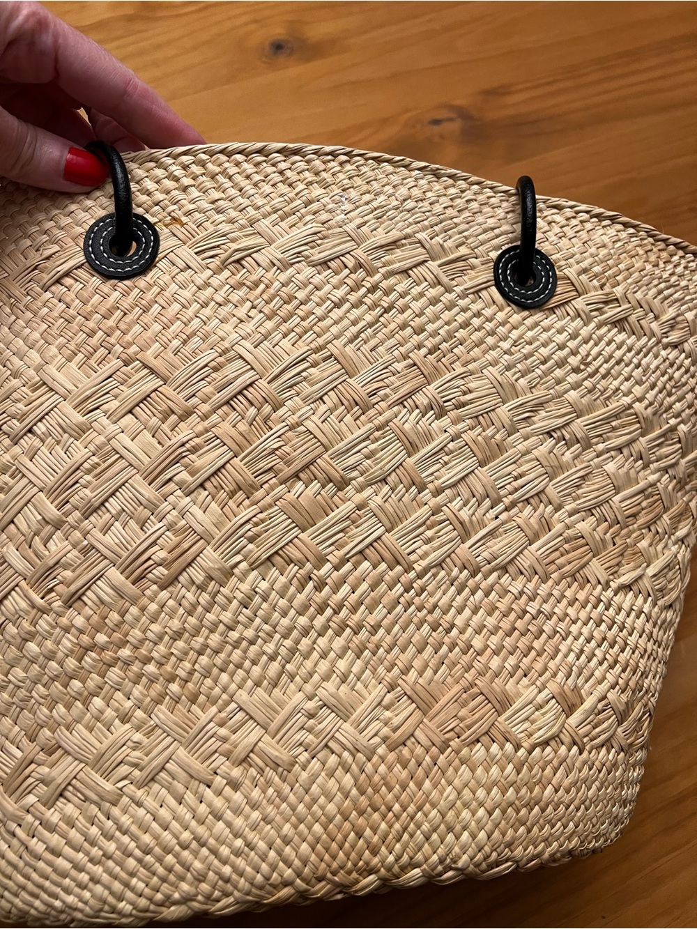 Loewe medium Anagram palm and black leather basket Tote Bag with COA - Picture 5 of 13